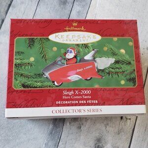 NWT - Hallmark Keepsake Ornament 2000 Here Comes Santa #22 - Sleigh X-2000